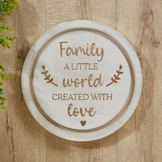 Family Engraved Round Plaque