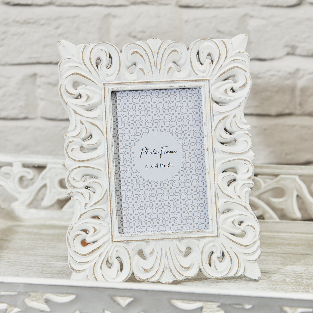 White Carved Frame