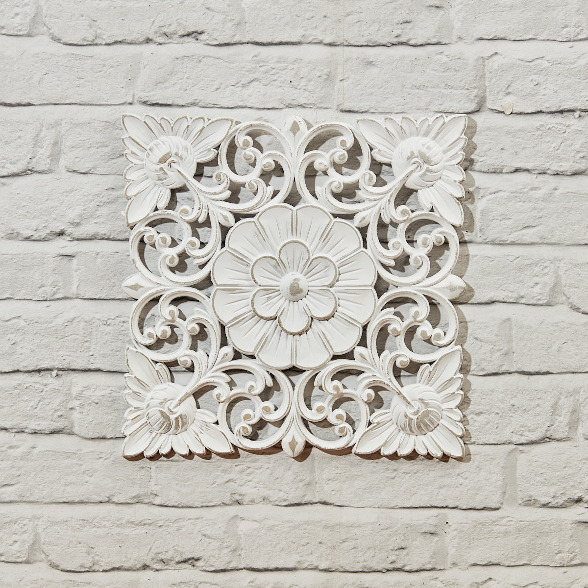 Square Carved Flower Panel