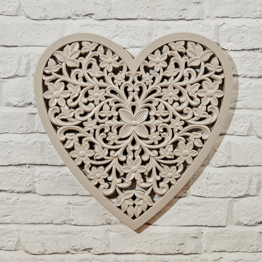 Taupe Carved Heart