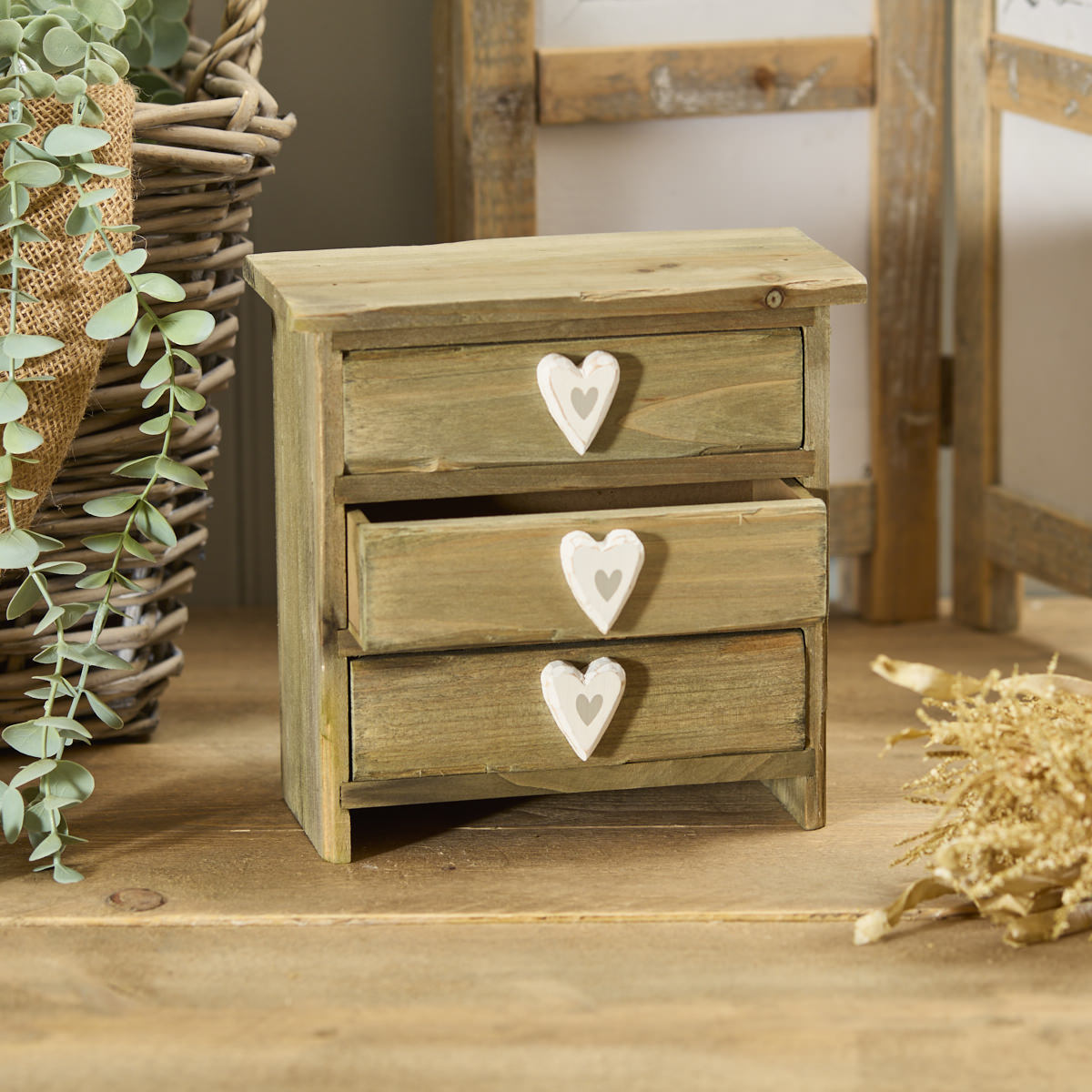 Rustic Fir Wood Decorative Drawers