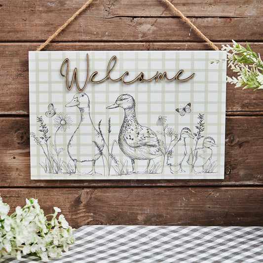 Sketchy Duck 3D Welcome Plaque