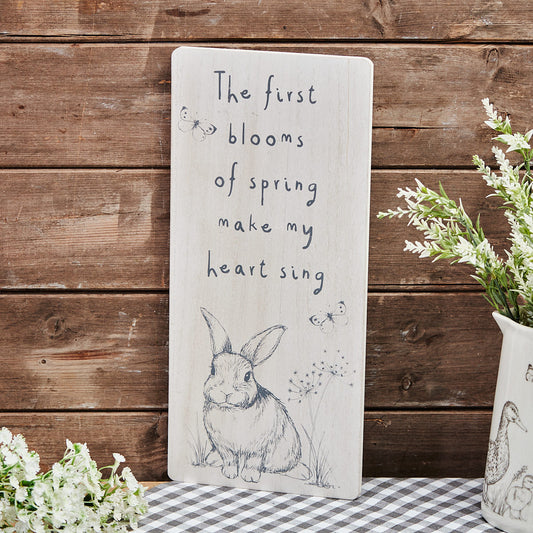 Sketchy Bunny Spring Plaque