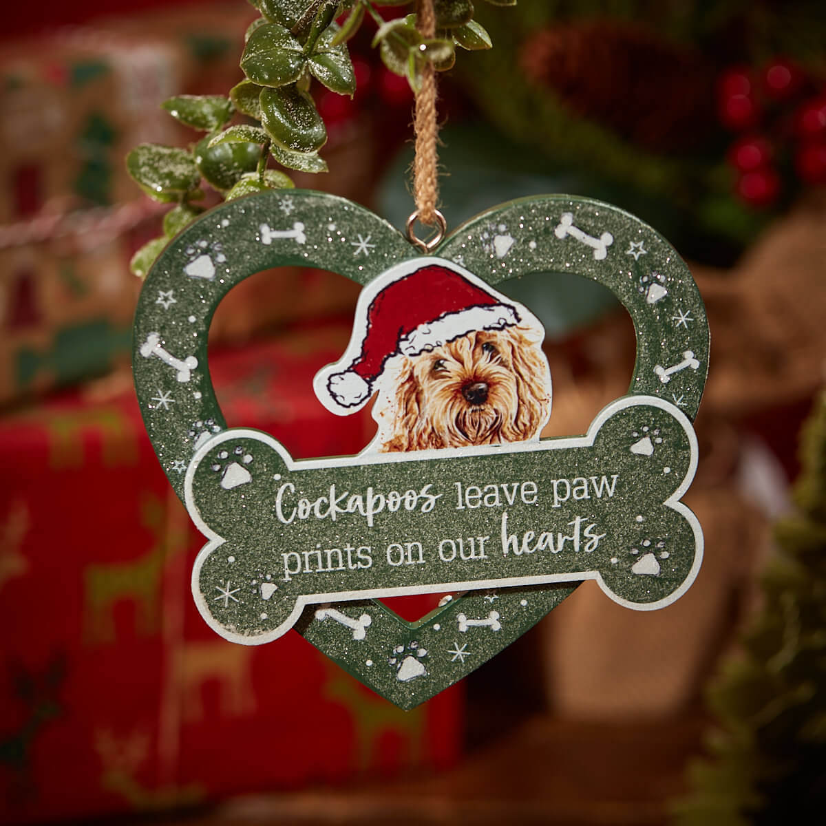 Christmas Dog Heart Hanger