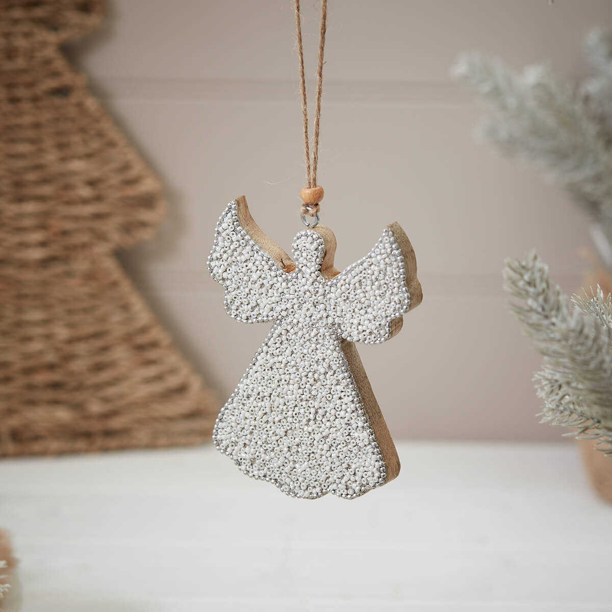 Angel Hanger with Silver Beading