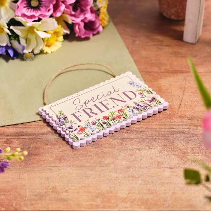 Floral Serenade Scalloped Special Friend Plaque