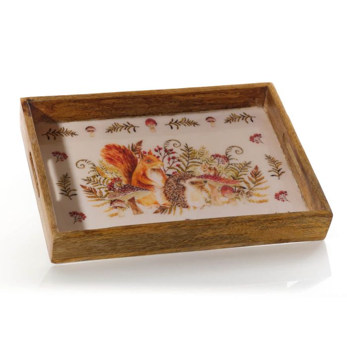 Toadstool Tales Mango Wood Enamel Tray