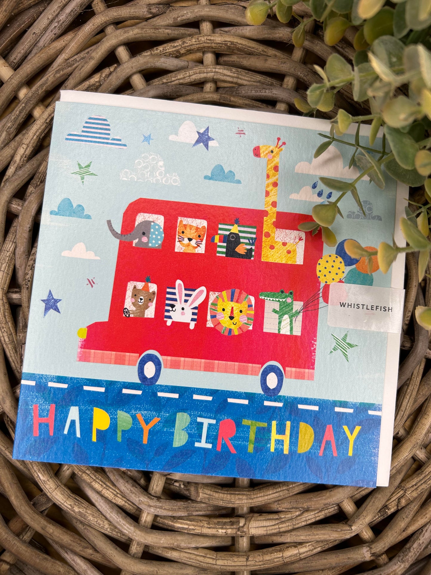 Animal Bus Birthday Card
