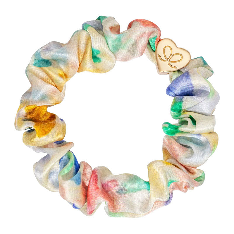 By Eloise Bangle Band Silk Scrunchie Bloom with Gold Heart