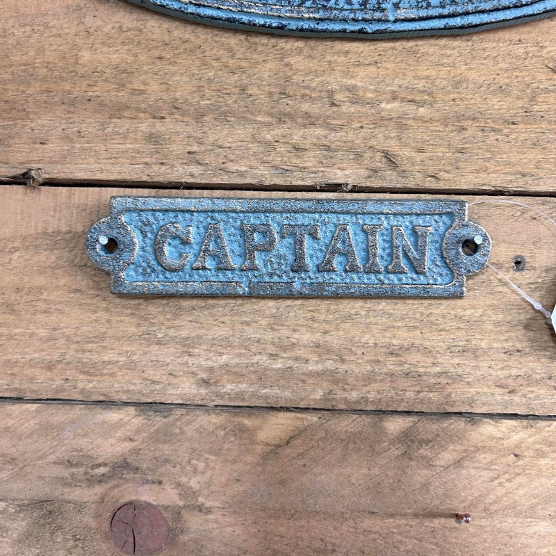Wrought Iron Verdigris Captain Plaque