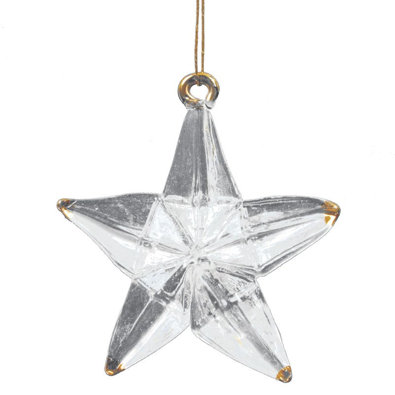Gold Tipped Glass Star Hanger