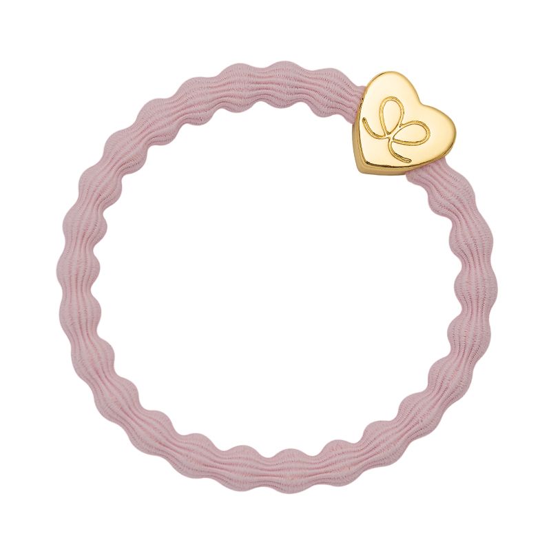 By Eloise Bangle Band Soft Pink with Gold Heart