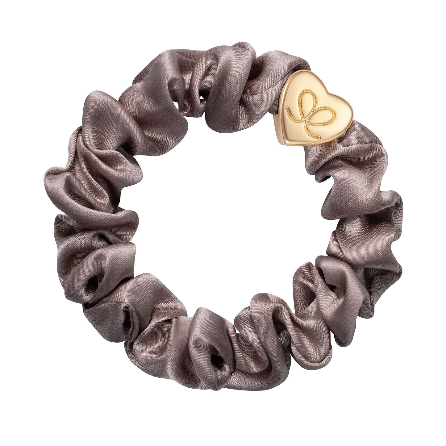 By Eloise Bangle Band Silk Scrunchie Iced Latte with Gold Star