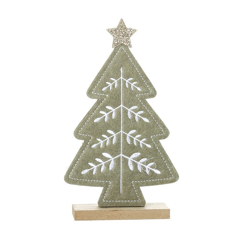 Felt Embroidered Standing Tree Small