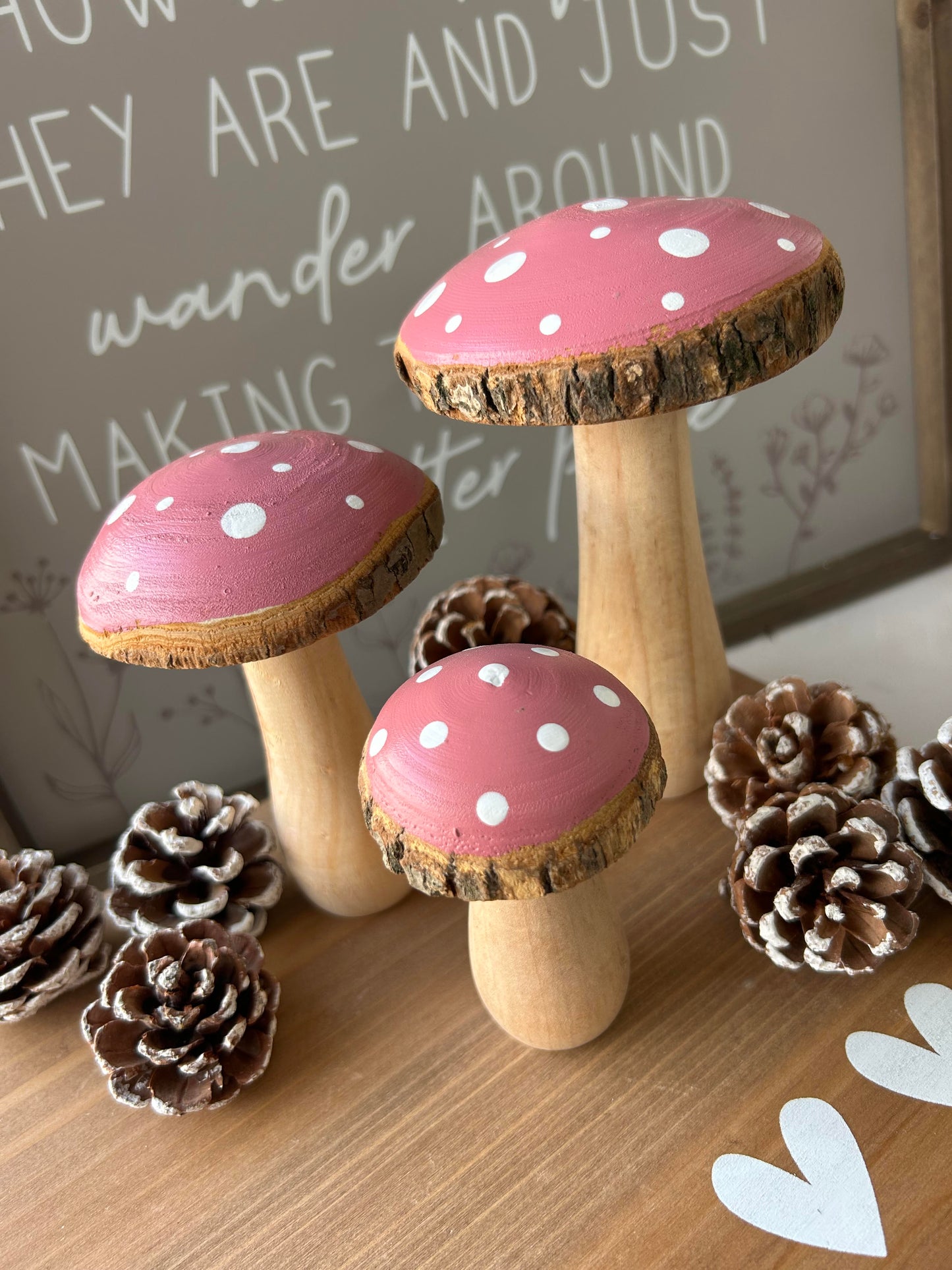 Pink Wooden Mushroom