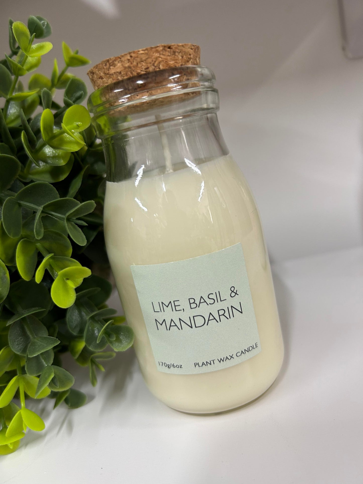 Lime, Basil & Mandarin Retro Bottle Candle