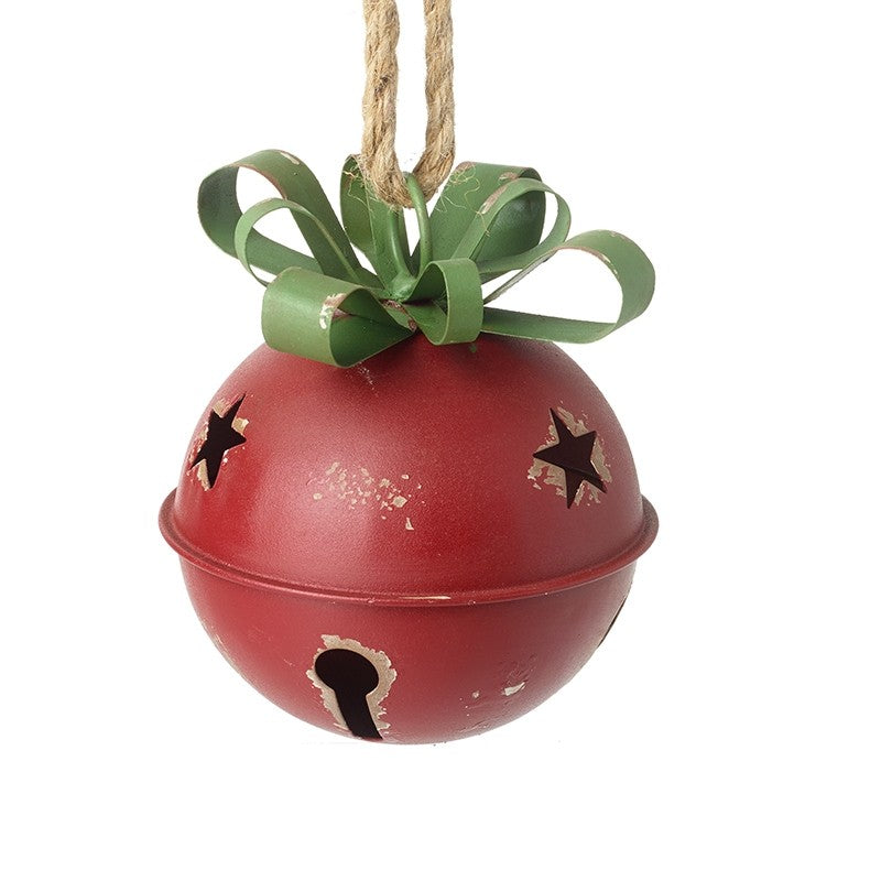 Metal Round Red Bell Hanging Decoration