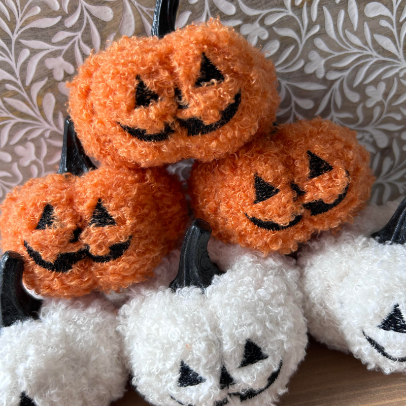 Fluffy Pumpkin with Face