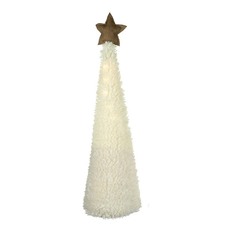 Fur Light Up Cone Large with Brown Star