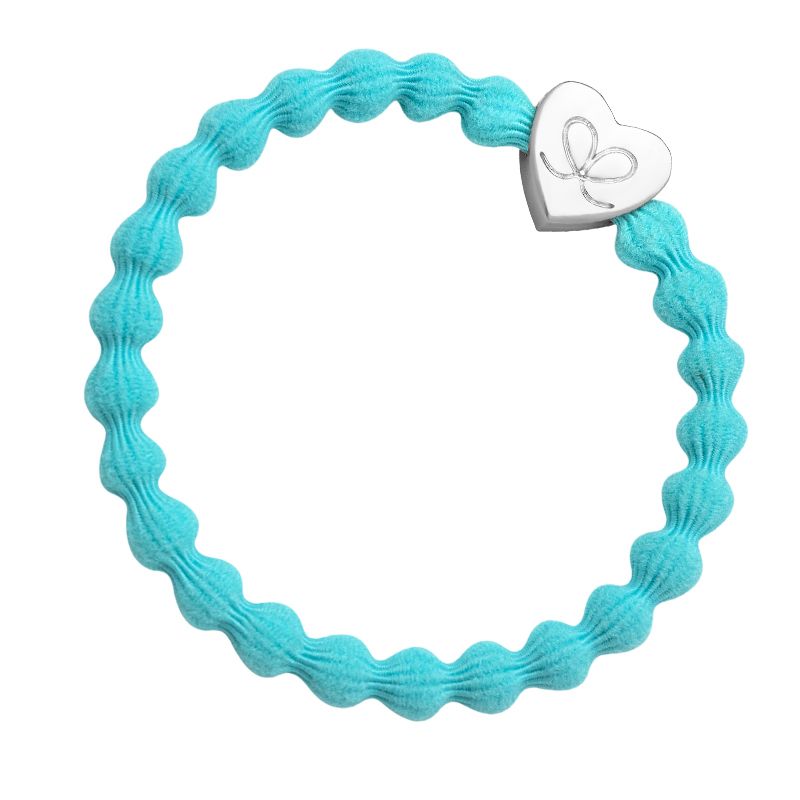 By Eloise Bangle Band Neon Blue with Silver Heart