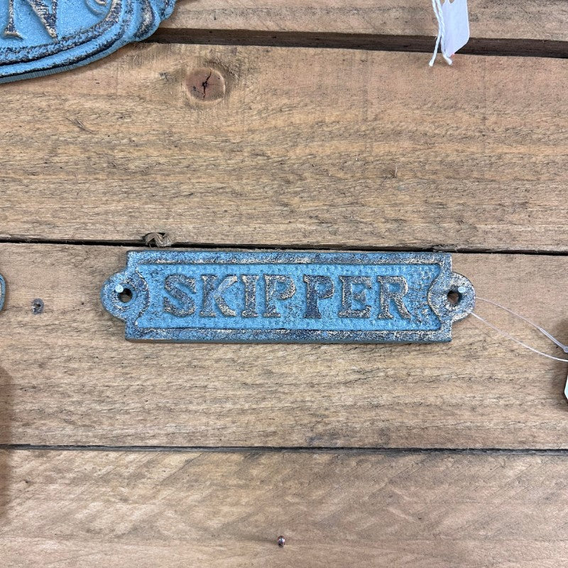 Wrought Iron Verdigris Skipper Plaque