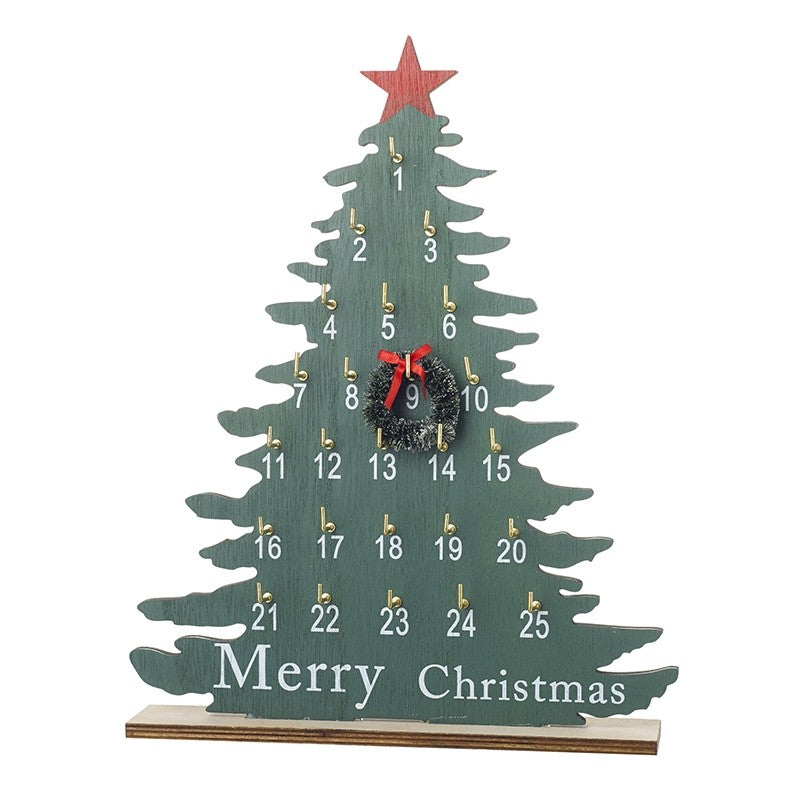 Wooden Tree with Wreath Advent