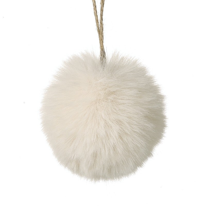 Cream Hanging Fur Ball Small