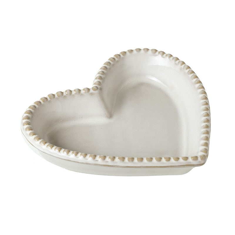 White Ceramic Heart Dish Small