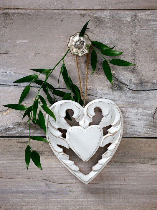 Winged wooden heart