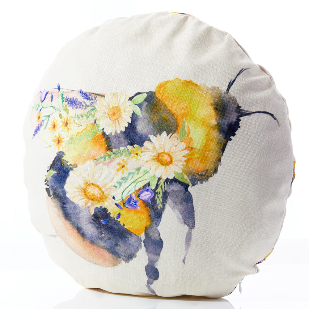 Bee & Floral Outdoor Cushion
