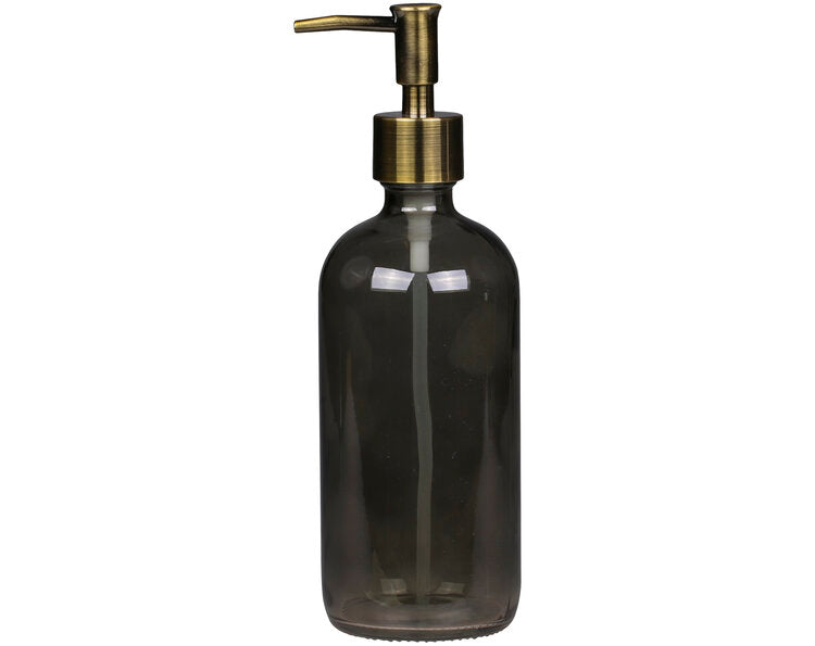 Charcoal Glass Bottle with Pump