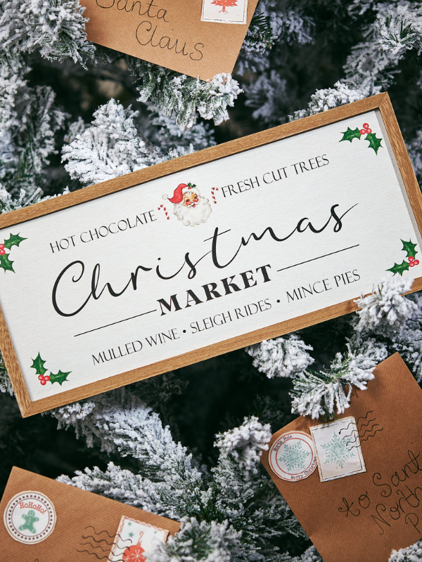 Vintage Santa Market Plaque