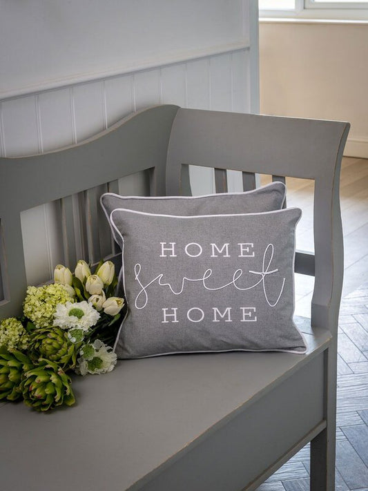 Dove Grey Home Sweet Home Cushion