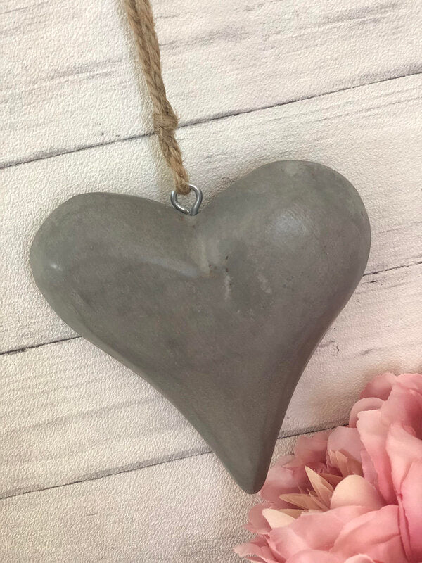 Vintage Grey Hanging Heart