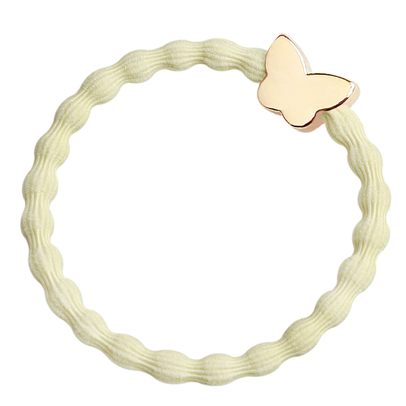 Melon Yellow Bangle Band with Gold Butterfly