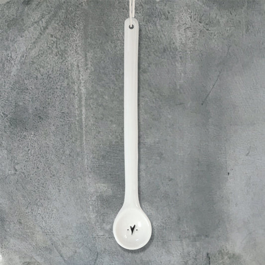 Porcelain Long Spoon Heart Detail