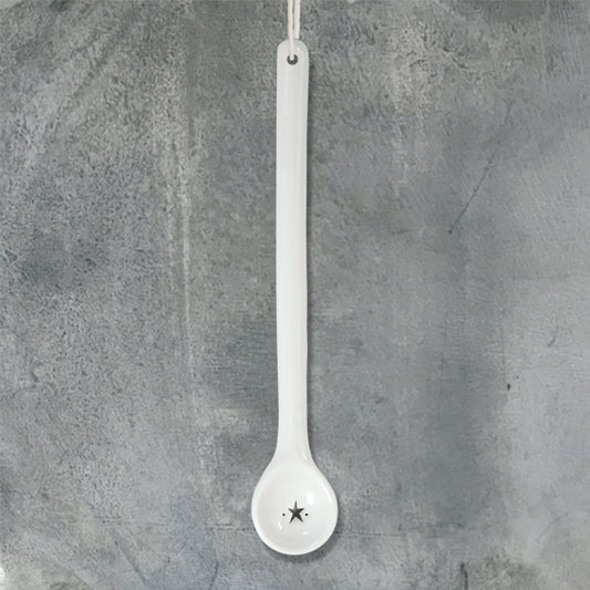 Porcelain Long Spoon Star Detail