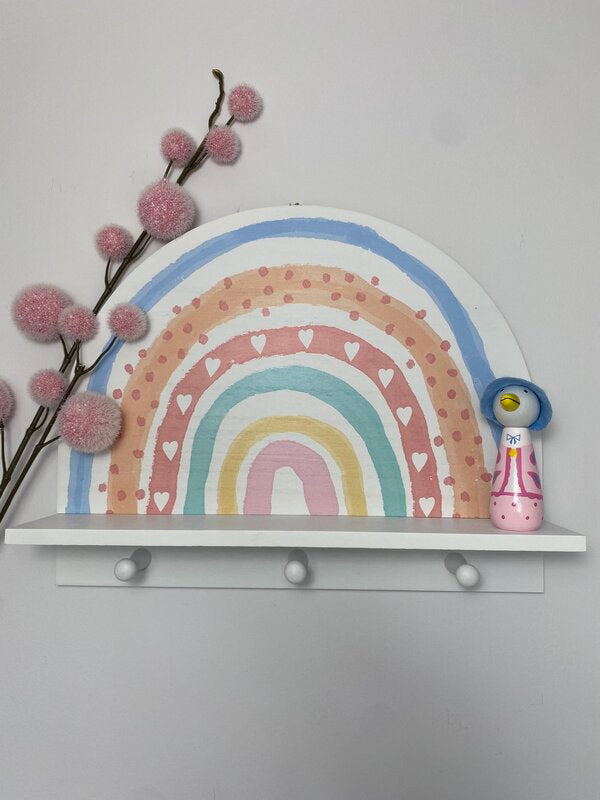 Rainbow Pom Pom Peg Shelf