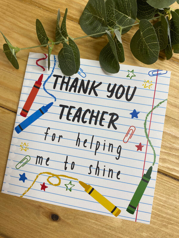 Teacher Thank you Card