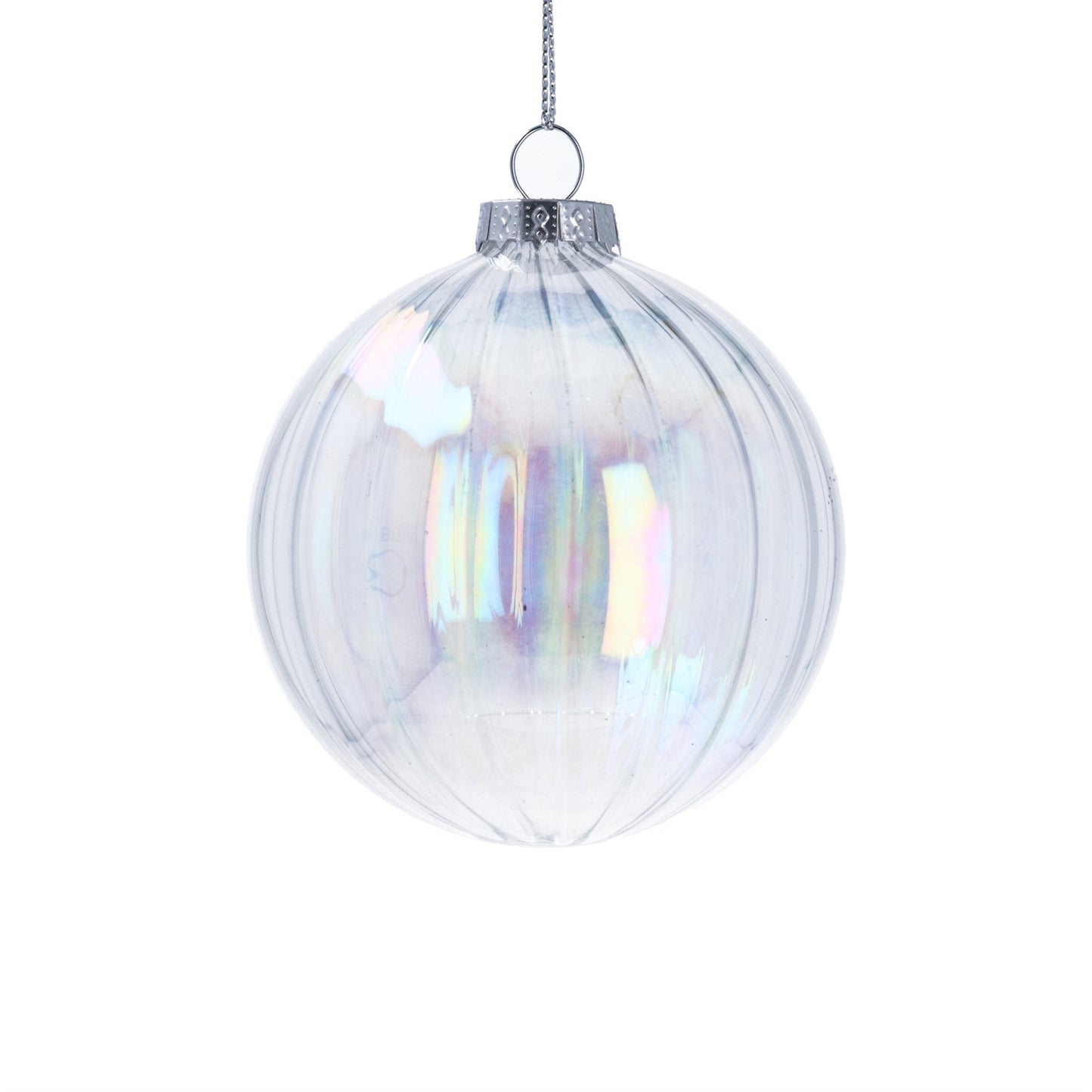Clear Ribbed Soap Bubble Glass Ball Small