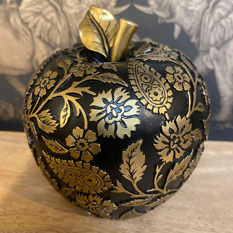 Black & Gold Apple Ornament