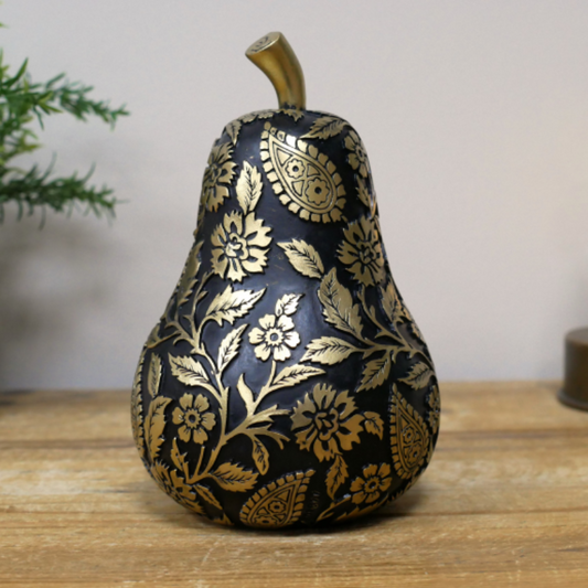 Black & Gold Pear Ornament