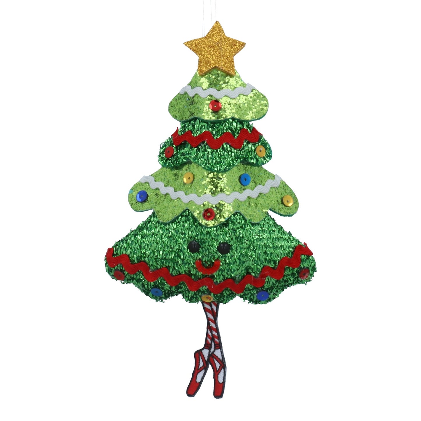 Fabric Smiling Christmas Tree Decoration