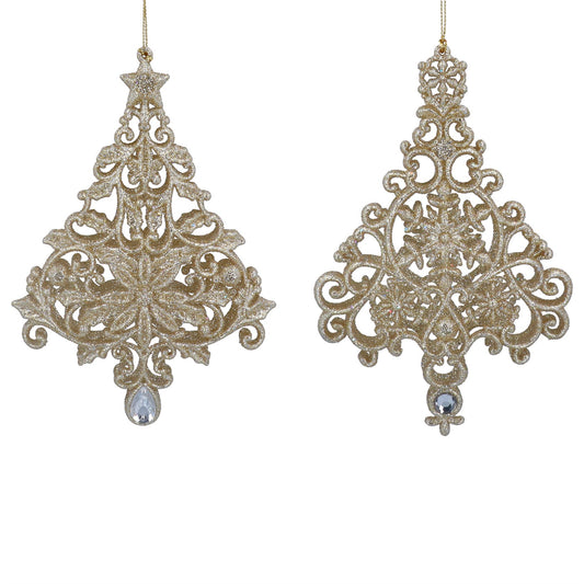 Gold Sparkling Acrylic Filigree Jewel Tree