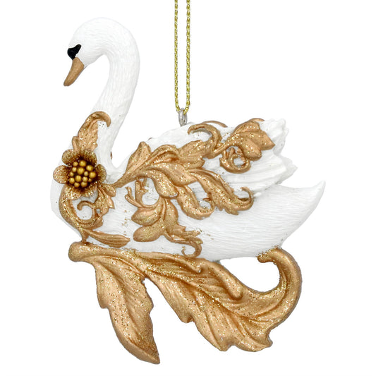 Cream & Gold Rococo Swan Decoration