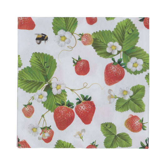 Strawberry Flowers Paper Napkins - Pack of 20
