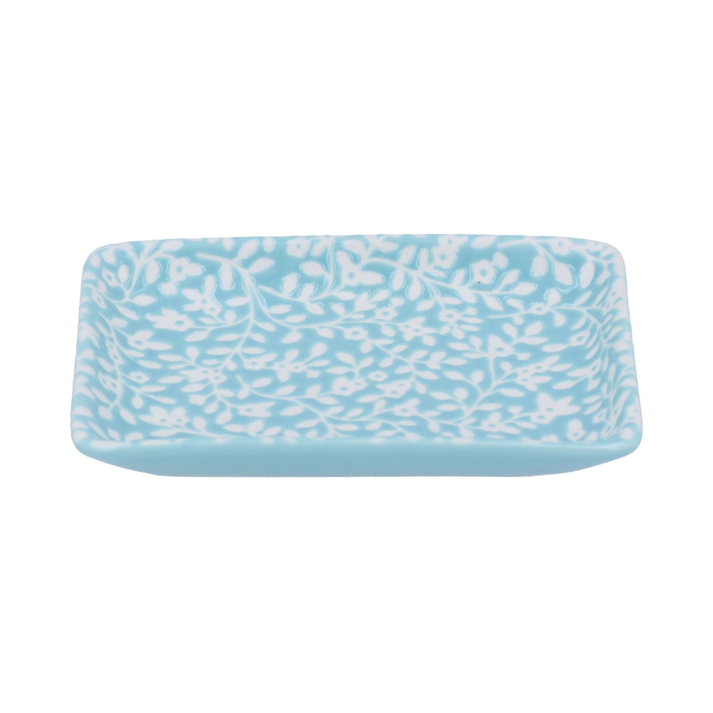 Blue Floral Vines Trinket Dish