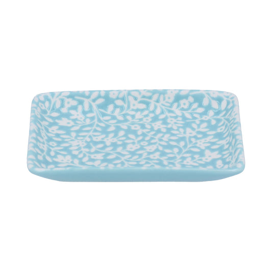 Blue Floral Vines Trinket Dish