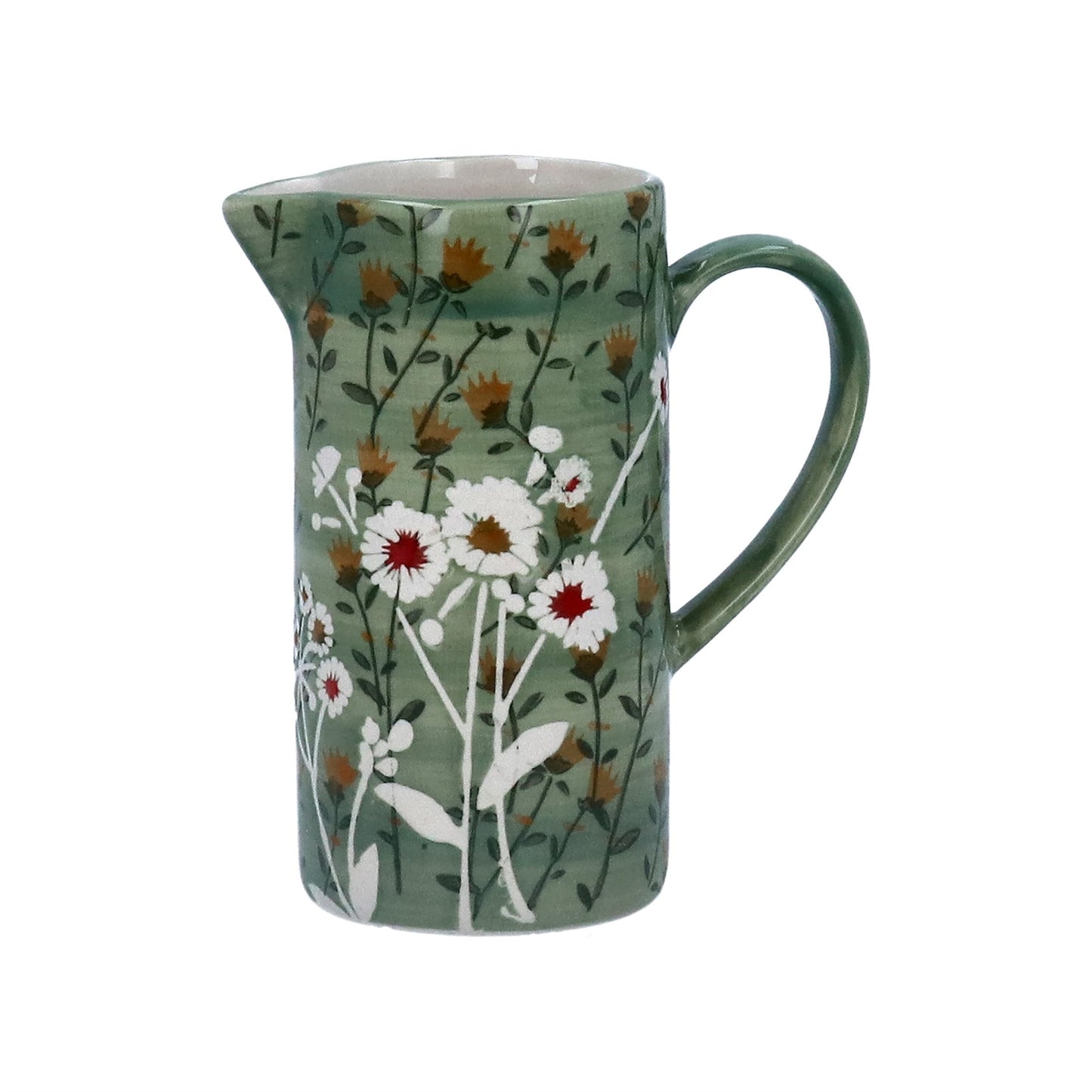 Wild Daisy Green Stoneware Jug Small