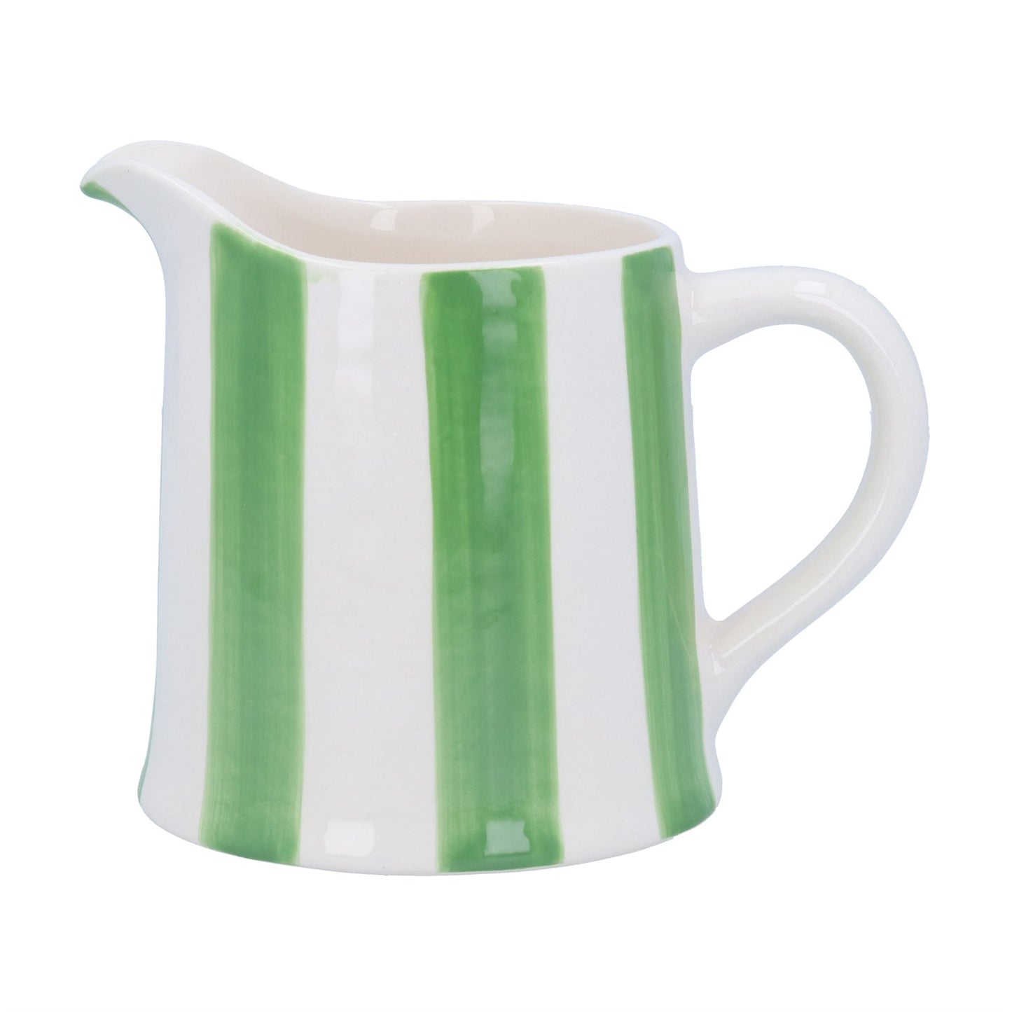 Green Stripe Ceramic Creamer Jug
